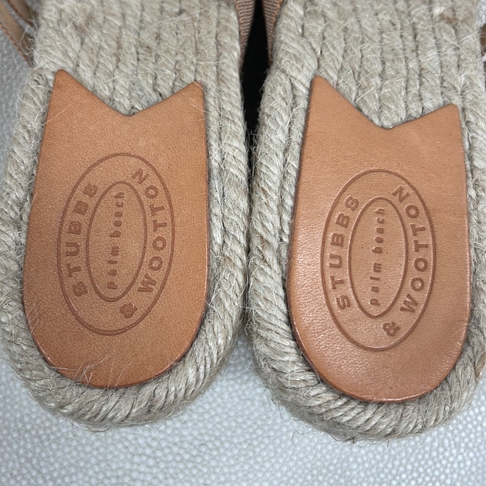Stubbs & Wootton Tan Espadrille Rope Wedge Sandals - Picture 2 of 10
